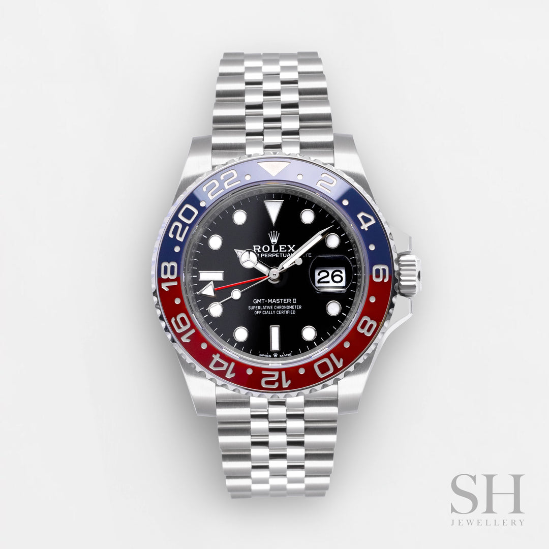 Rolex GMT-Master II 40mm 'Pepsi' Steel Black Dial Button Markers 2024 Ref m126710blro-0001 (#680)