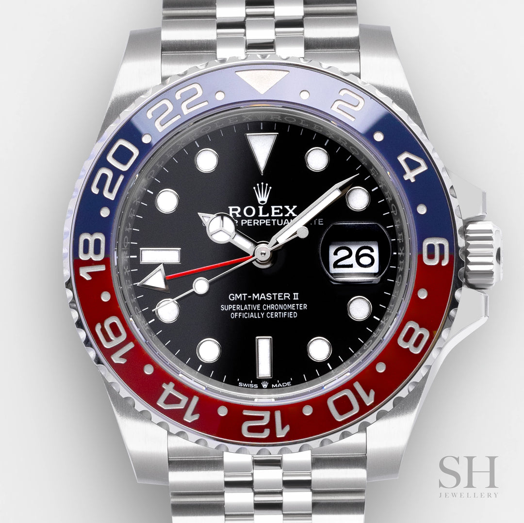 Rolex GMT-Master II 40mm 'Pepsi' Steel Black Dial Button Markers 2024 Ref m126710blro-0001 (#680)