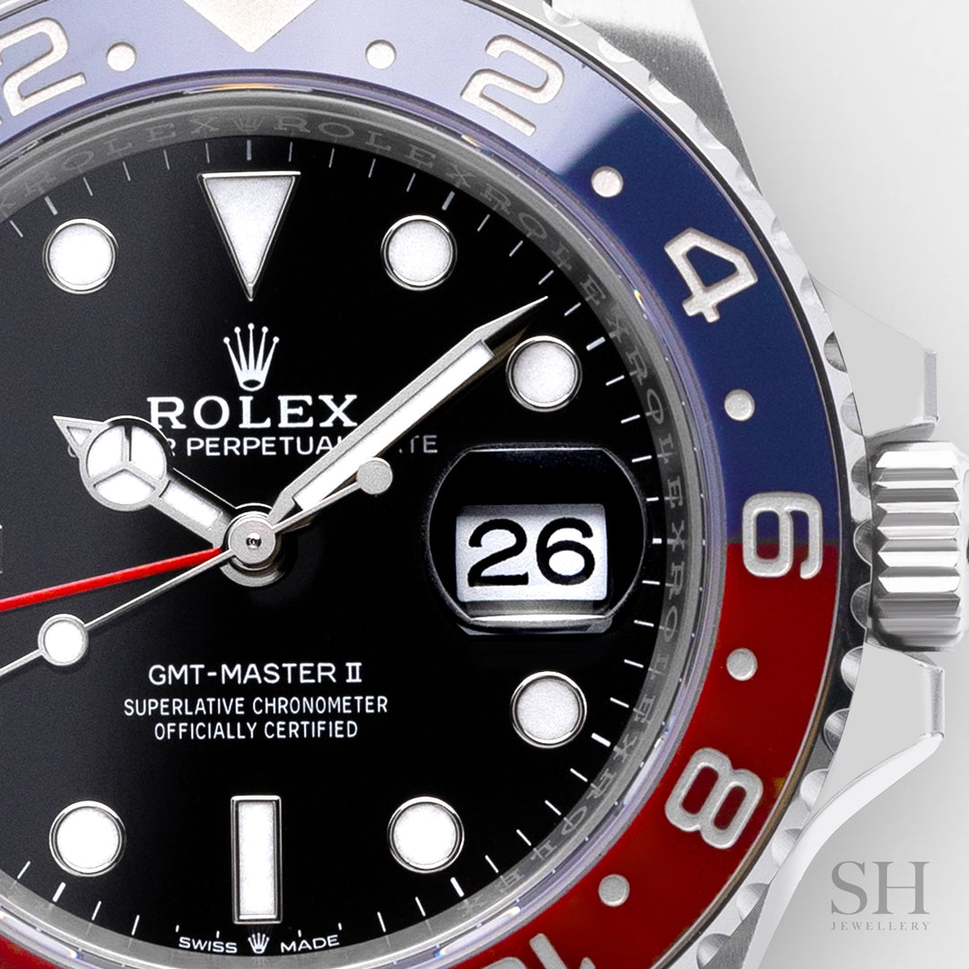 Rolex GMT-Master II 40mm 'Pepsi' Steel Black Dial Button Markers 2024 Ref m126710blro-0001 (#680)