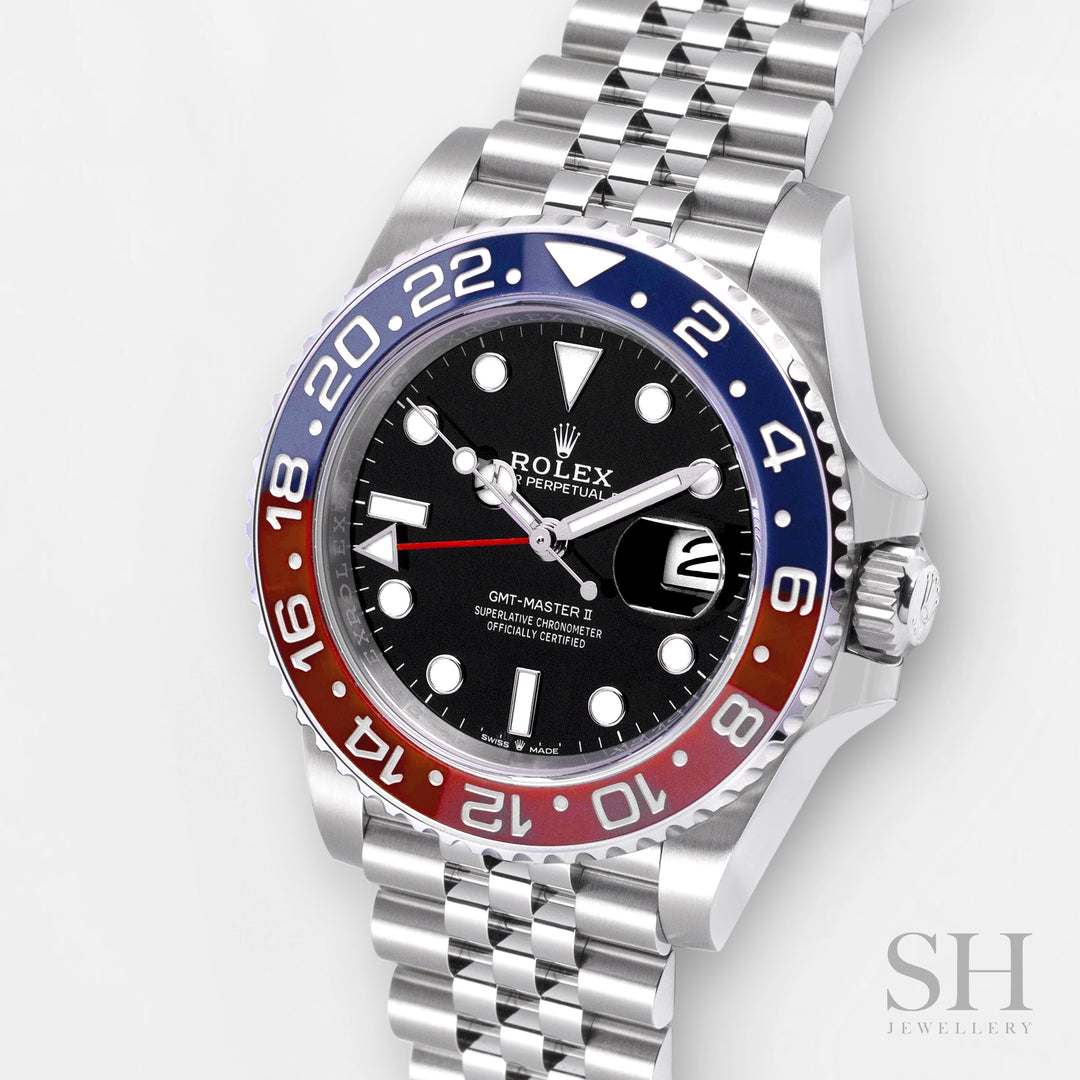 Rolex GMT-Master II 40mm 'Pepsi' Steel Black Dial Button Markers 2024 Ref m126710blro-0001 (#680)