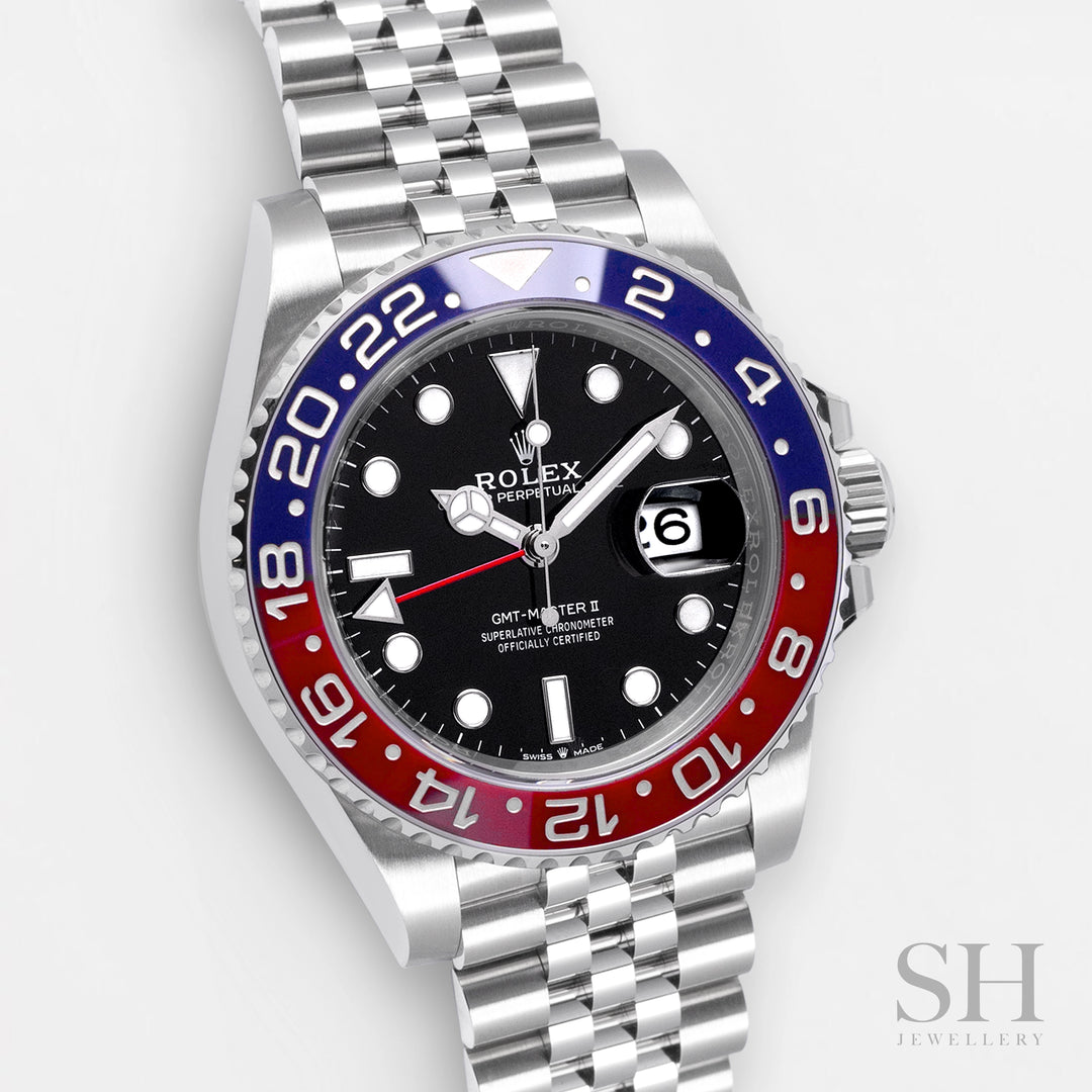 Rolex GMT-Master II 40mm 'Pepsi' Steel Black Dial Button Markers 2024 Ref m126710blro-0001 (#680)