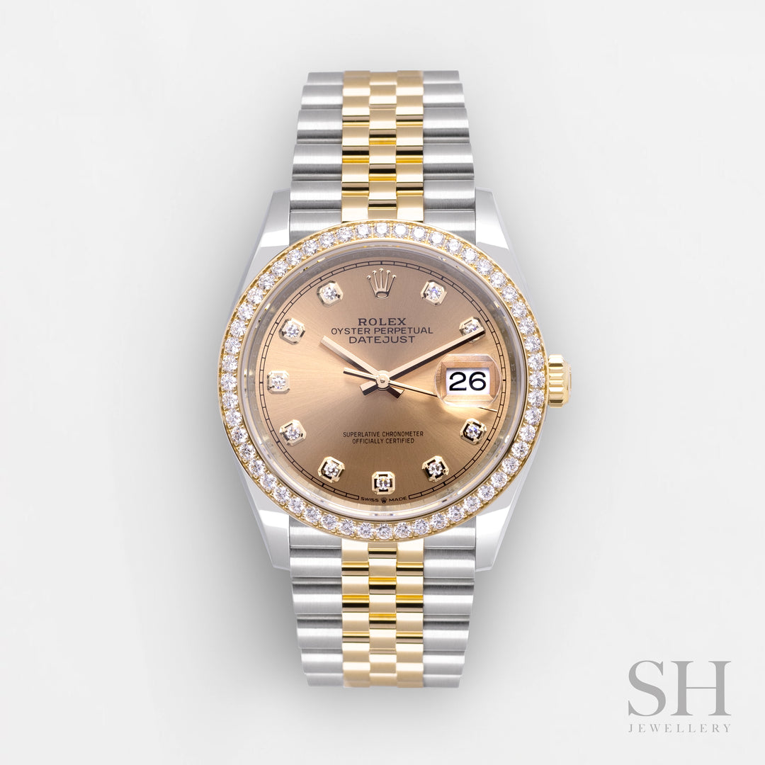 Rolex Datejust36 36mm Steel/YG Champagne Dial Diamond Markers 2024 Ref m126283rbr-0003 (#685)