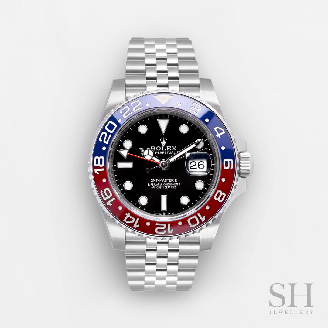 Rolex GMT-Master II 40mm 'Pepsi' Steel Black Dial Button Markers 2024 Ref m126710blro-0001 (#787)