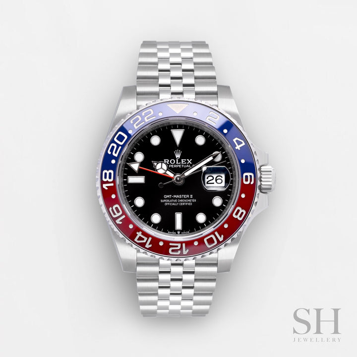 Rolex GMT-Master II 40mm 'Pepsi' Steel Black Dial Button Markers 2024 Ref m126710blro-0001 (#787)