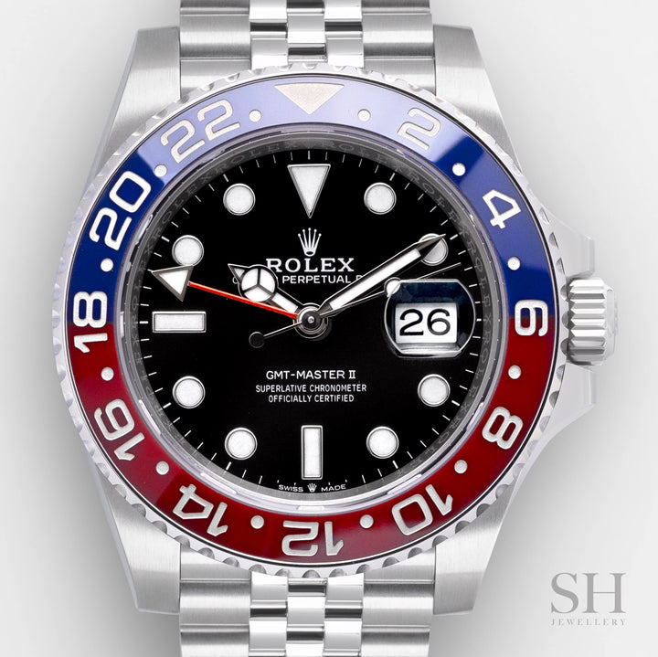 Rolex GMT-Master II 40mm 'Pepsi' Steel Black Dial Button Markers 2024 Ref m126710blro-0001 (#787)