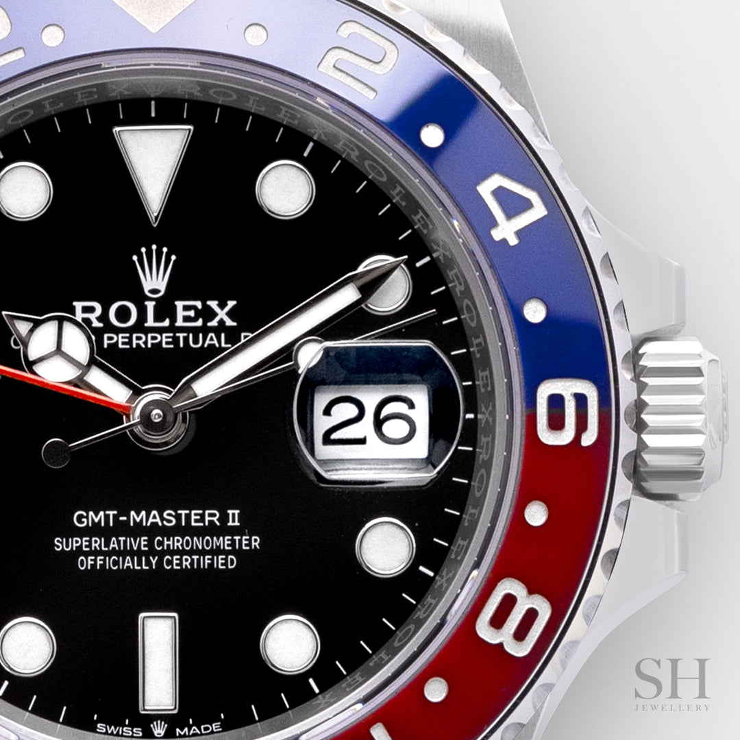 Rolex GMT-Master II 40mm 'Pepsi' Steel Black Dial Button Markers 2024 Ref m126710blro-0001 (#787)