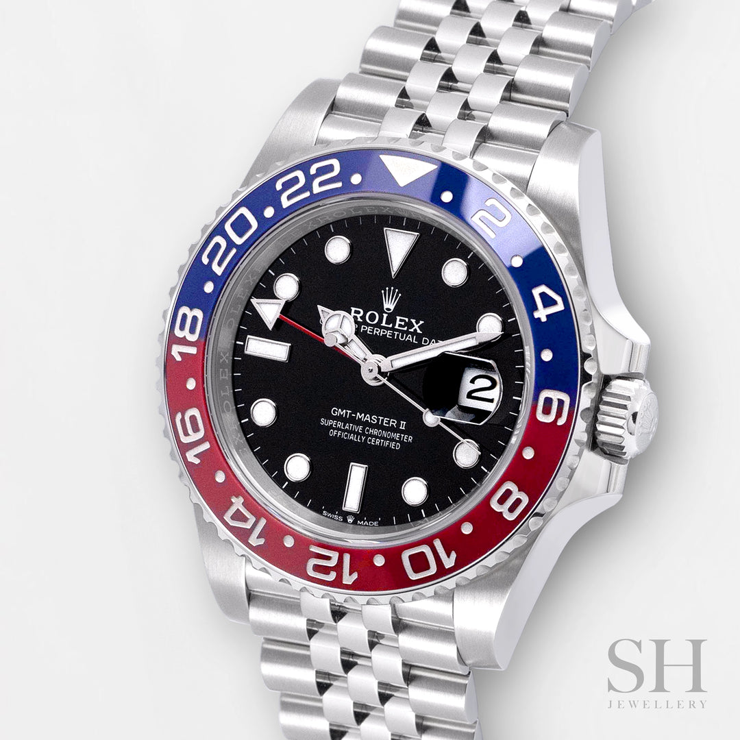 Rolex GMT-Master II 40mm 'Pepsi' Steel Black Dial Button Markers 2024 Ref m126710blro-0001 (#787)