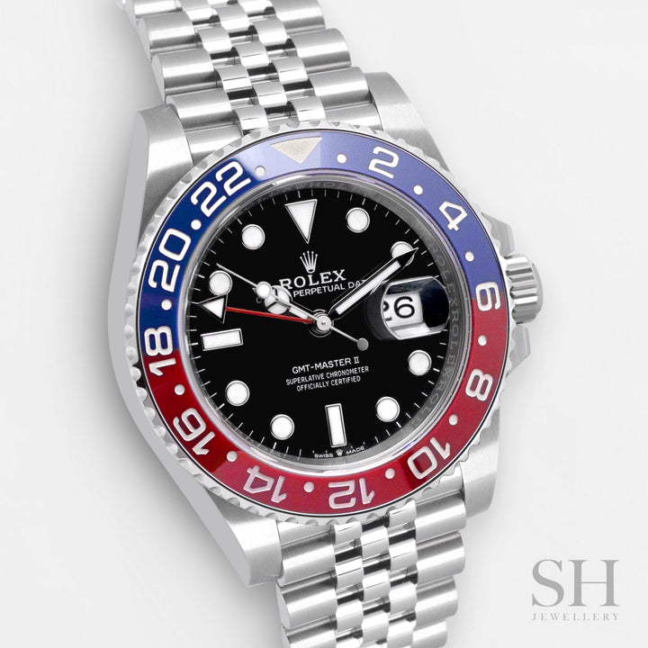 Rolex GMT-Master II 40mm 'Pepsi' Steel Black Dial Button Markers 2024 Ref m126710blro-0001 (#787)