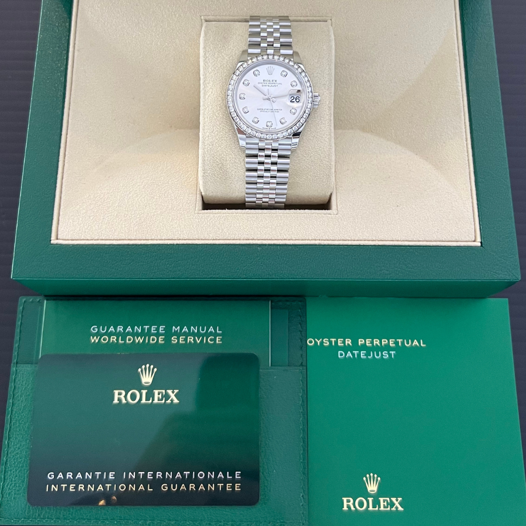 Rolex Datejust31 31mm Steel/WG Silver Dial Diamond Markers 2024 Ref m278384rbr-0034 (#776)