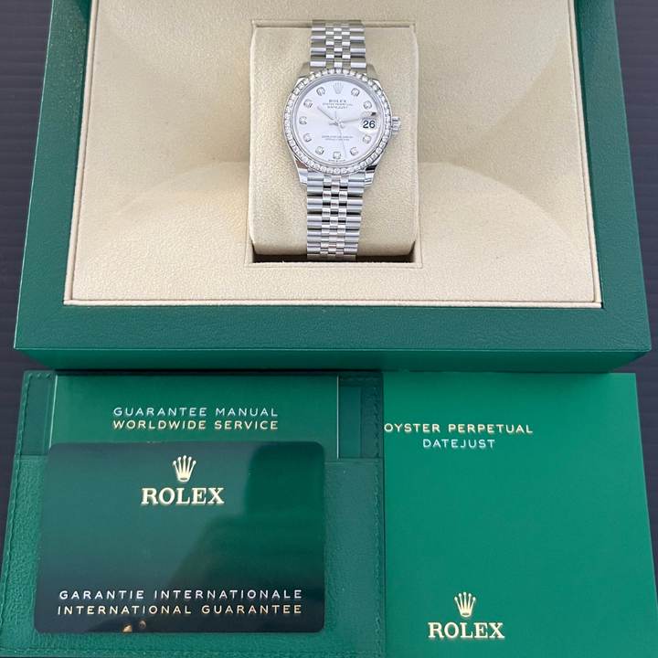 Rolex Datejust31 31mm Steel/WG Silver Dial Diamond Markers 2024 Ref m278384rbr-0034 (#776)