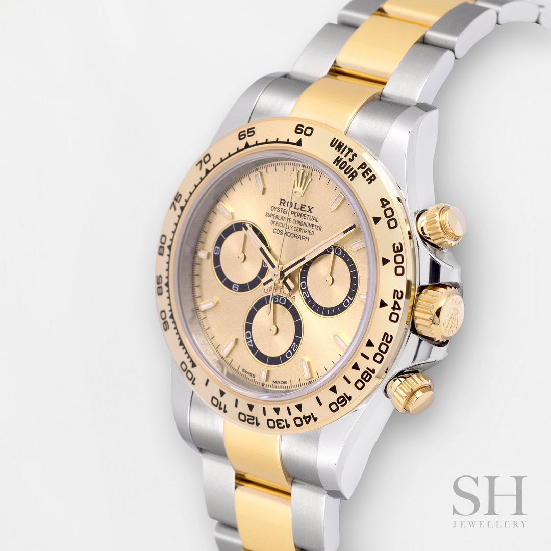 Rolex Cosmograph Daytona 40mm Steel/YG Champagne Dial Stick Markers 2024 Ref m126503-0004 (#705)