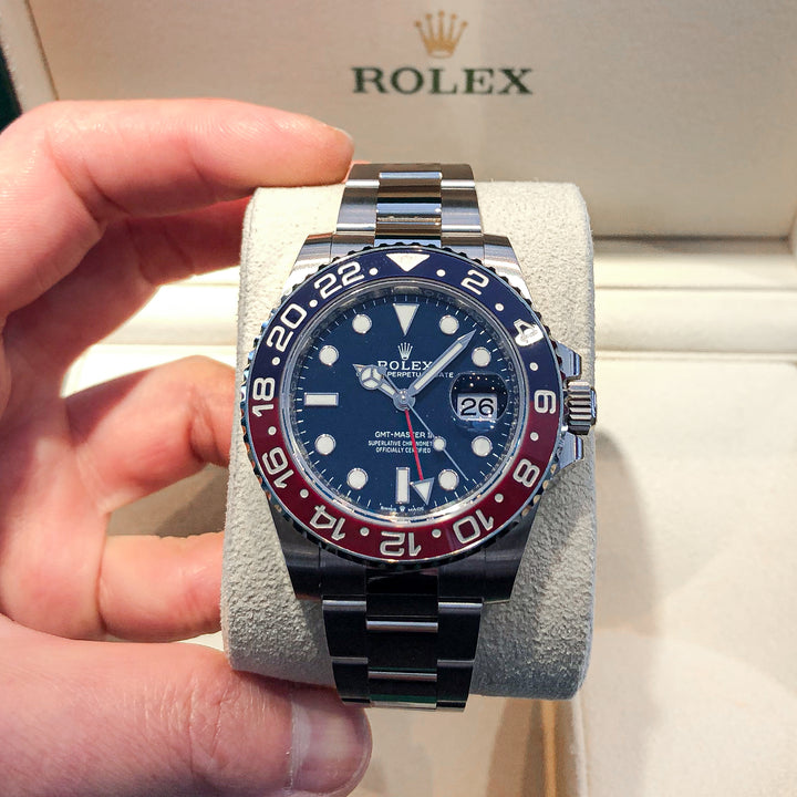 Rolex GMT-Master II 40mm 'Pepsi' WG Midnight Blue Dial Button Markers 2023 Ref m126719blro-0003 (#629)