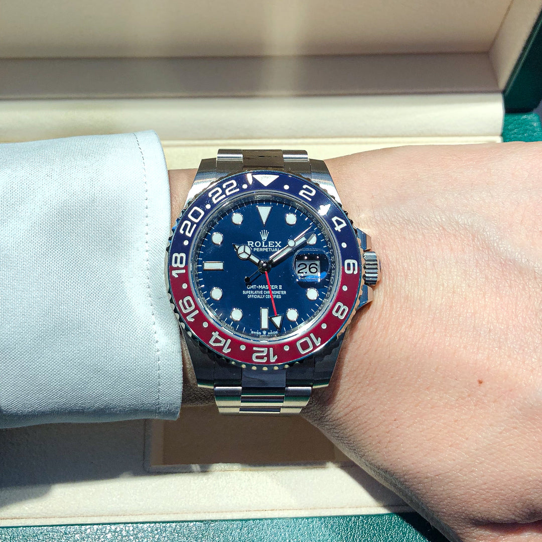 Rolex GMT-Master II 40mm 'Pepsi' WG Midnight Blue Dial Button Markers 2023 Ref m126719blro-0003 (#629)