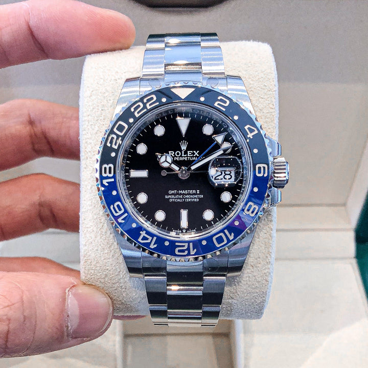 Rolex GMT-Master II 40mm 'Batman' Steel Black Dial Button Markers 2023 Ref m126710blnr-0003 (#700)