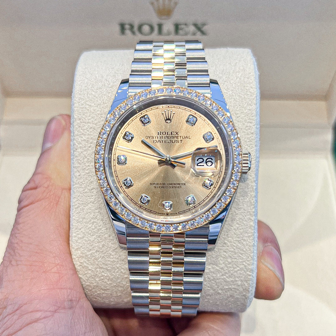 Rolex Datejust36 36mm Steel/YG Champagne Dial Diamond Markers 2024 Ref m126283rbr-0003 (#685)