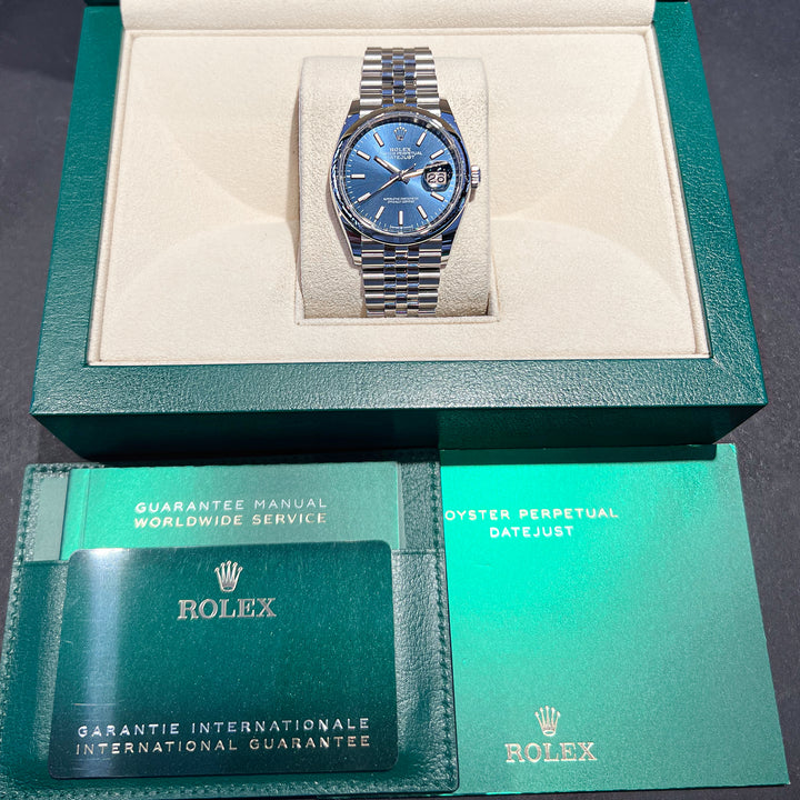 Rolex Datejust36 36mm Steel Blue Dial Stick Markers 2024 Ref m126200-0005 (#710)