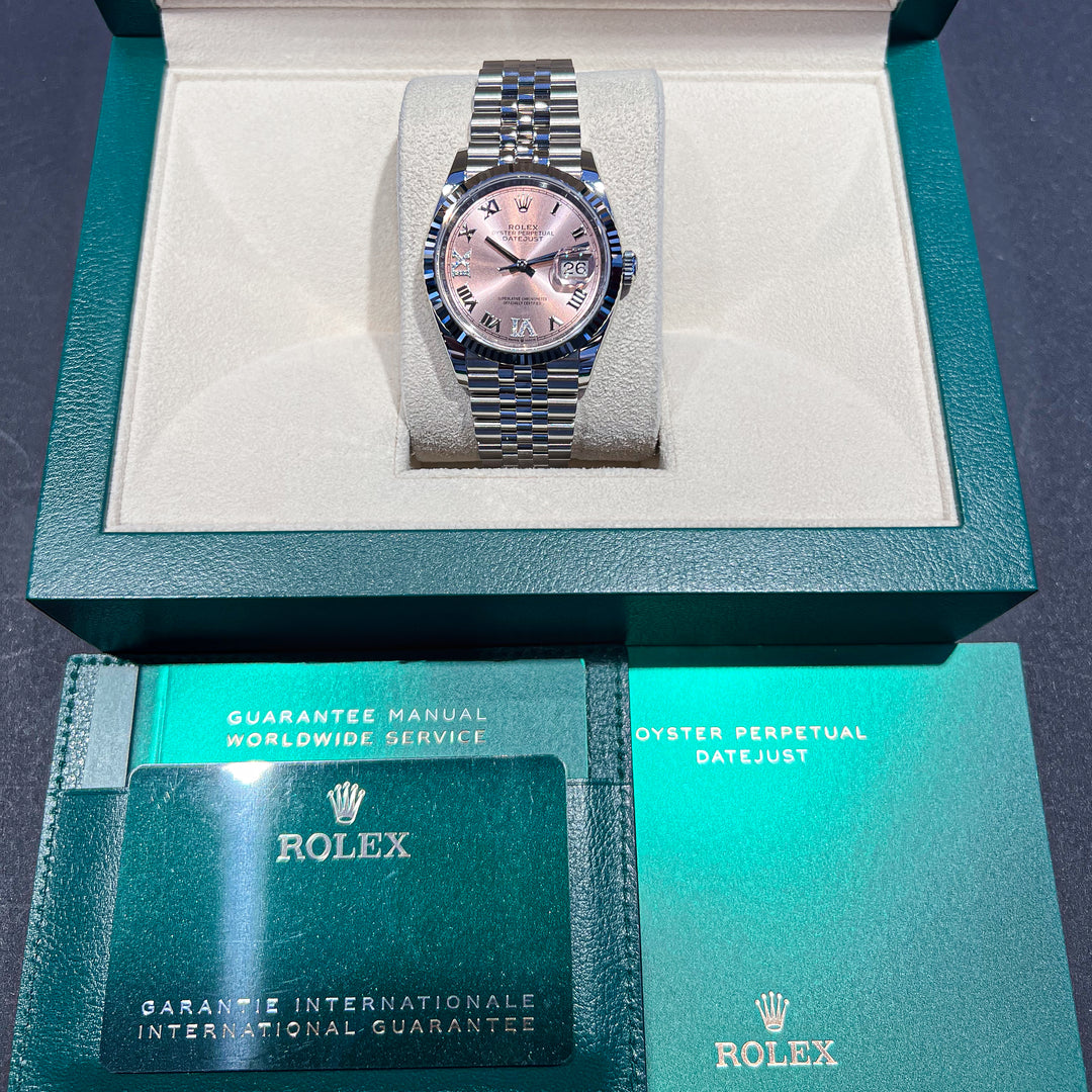 Rolex Datejust36 36mm Steel/WG Pink Dial Numeral Markers 2024 Ref m126234-0031 (#712)