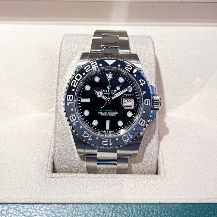 Rolex GMT-Master II 40mm 'Bruce Wayne' Steel Black Dial Button Markers 2024 Ref m126710grnr-0004 (#707)