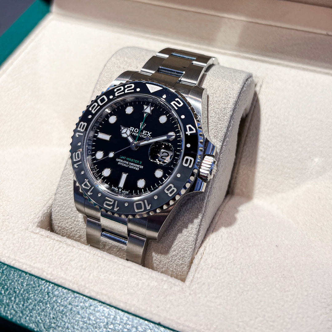 Rolex GMT-Master II 40mm 'Bruce Wayne' Steel Black Dial Button Markers 2024 Ref m126710grnr-0004 (#707)