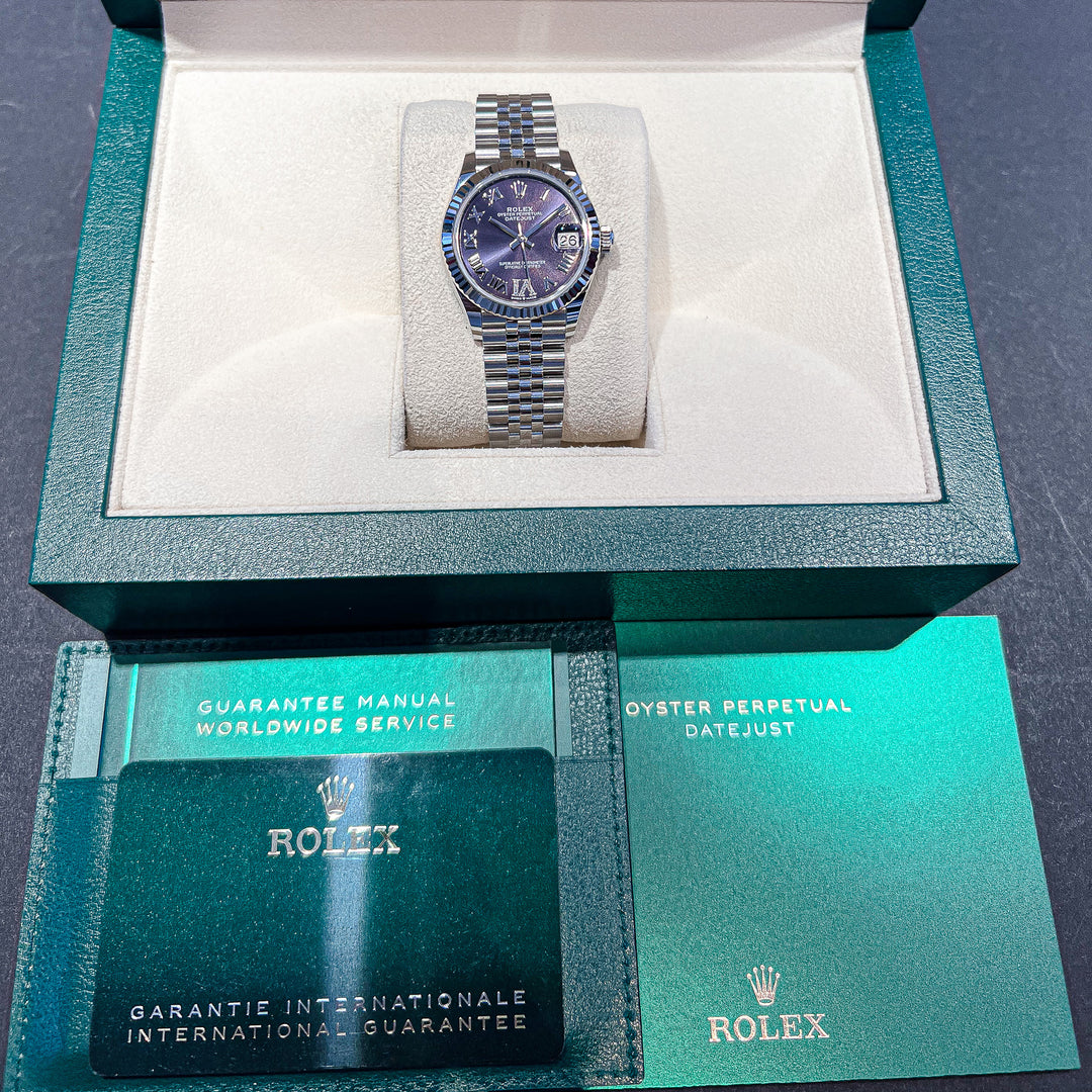 Rolex Datejust31 31mm Steel/WG Purple Dial Numeral Markers 2024 Ref m278274-0026 (#790)