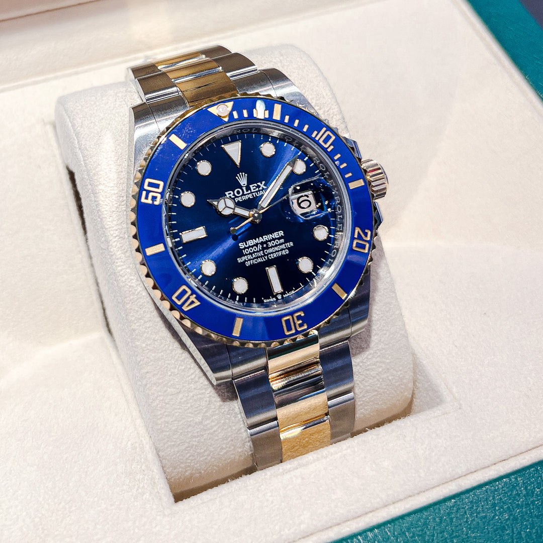 Rolex Submariner-Date 41mm 'Bluesy' Steel/YG Blue Dial Button Markers 2024 Ref m126613lb-0002 (#826)