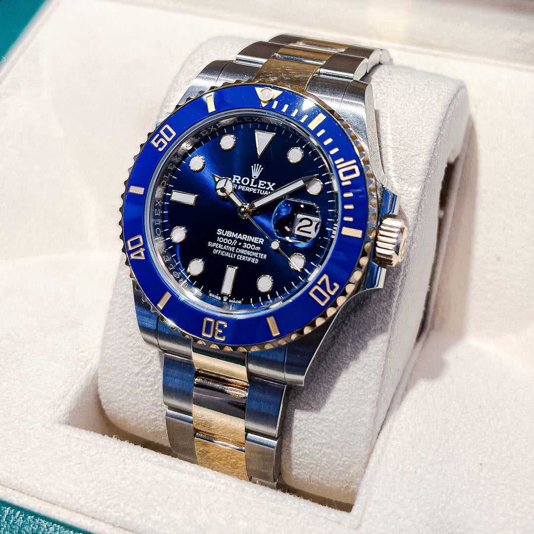 Rolex Submariner-Date 41mm 'Bluesy' Steel/YG Blue Dial Button Markers 2024 Ref m126613lb-0002 (#791)