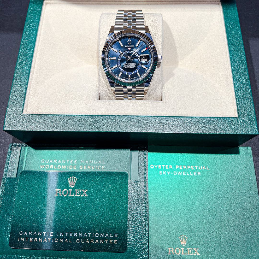 Rolex Sky-Dweller 42mm Steel/WG Blue Dial Stick Markers 2023 Ref m336934-0006 (#657)