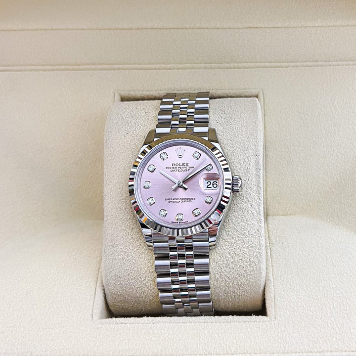 Rolex Datejust31 31mm Steel/WG Pink Dial Diamond Markers 2024 Ref m278274-0032 (#782)