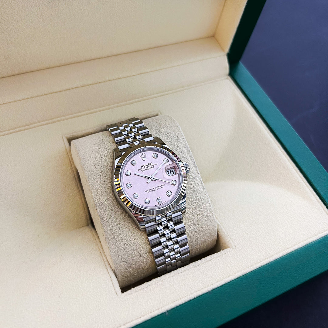 Rolex Datejust31 31mm Steel/WG Pink Dial Diamond Markers 2024 Ref m278274-0032 (#782)