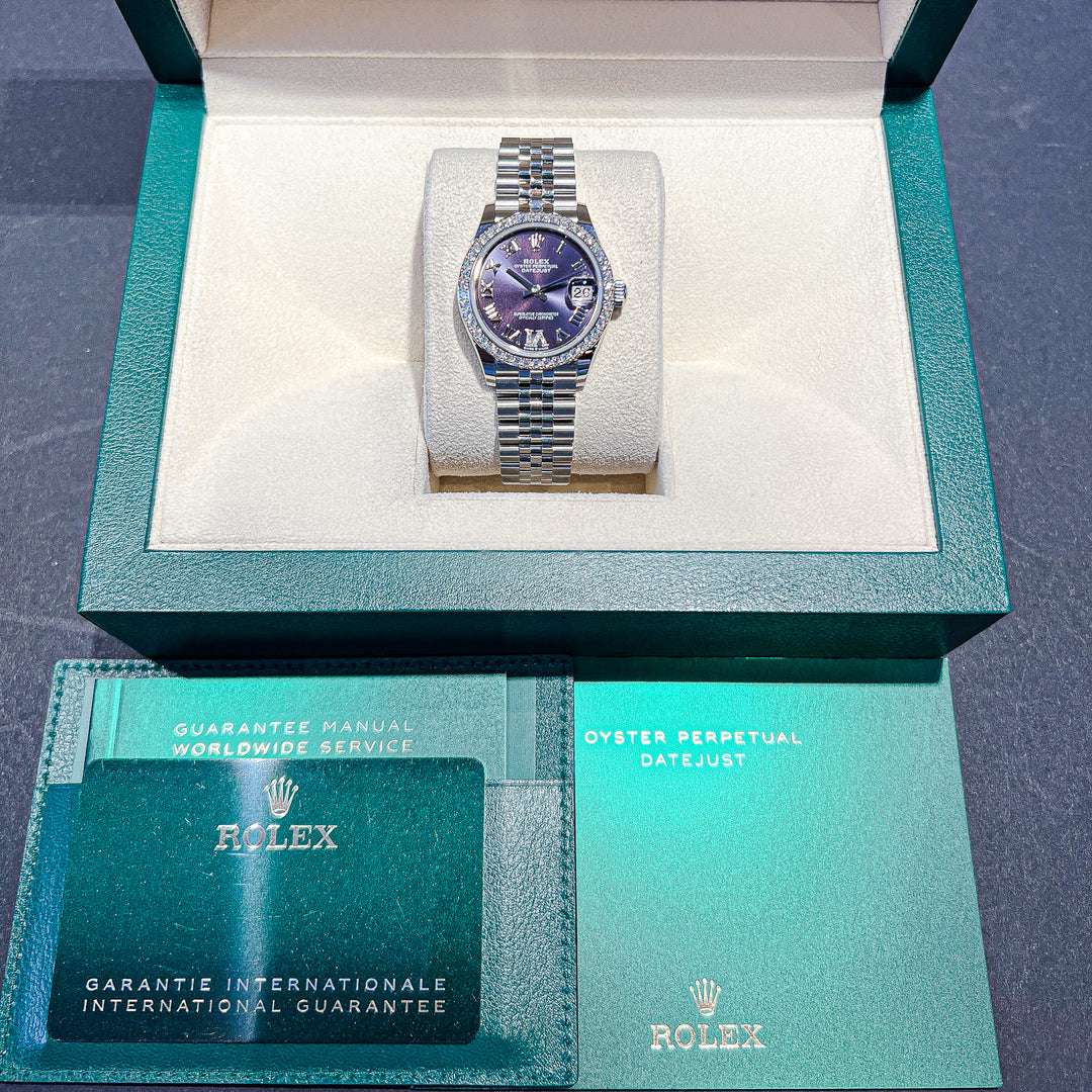 Rolex Datejust31 31mm Steel/WG Purple Dial Numeral Markers 2024 Ref m278384rbr-0030 (#729)