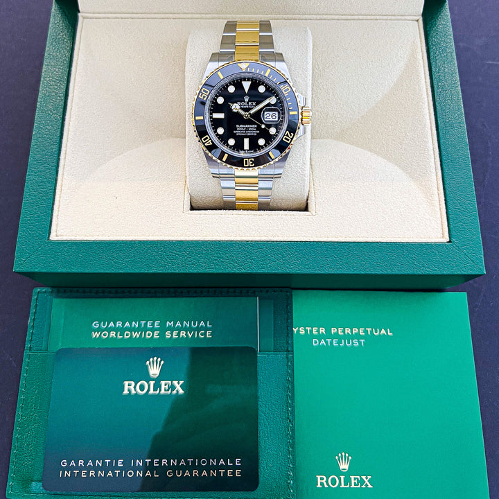 Rolex Submariner-Date 41mm Steel/YG Black Dial Button Markers 2024 Ref m126613ln-0002 (#744)