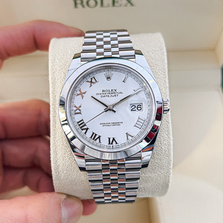 Rolex Datejust41 41mm Steel White Dial Numeral Markers 2024 Ref m126300-0016 (#757)