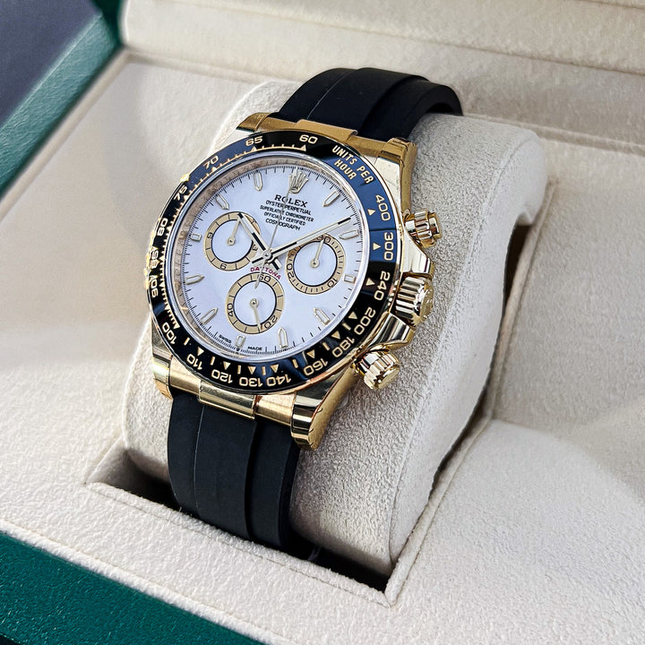 Rolex Cosmograph Daytona 40mm YG White Dial Stick Markers 2024 Ref 116518LN (#758)