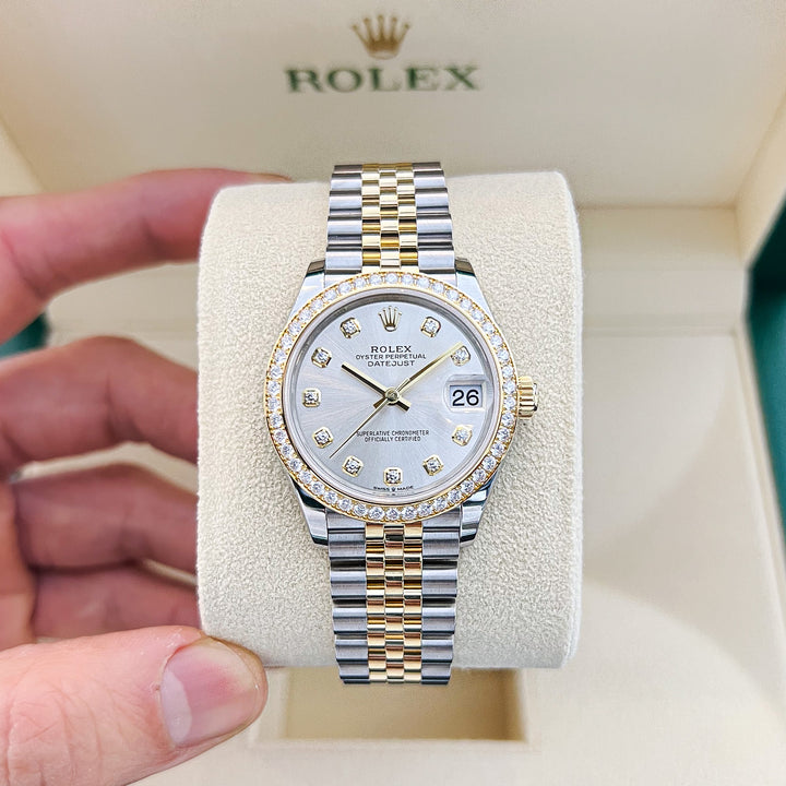 Rolex Datejust31 31mm Steel/YG Silver Dial Diamond Markers 2024 Ref m278383rbr-0020 (#775)