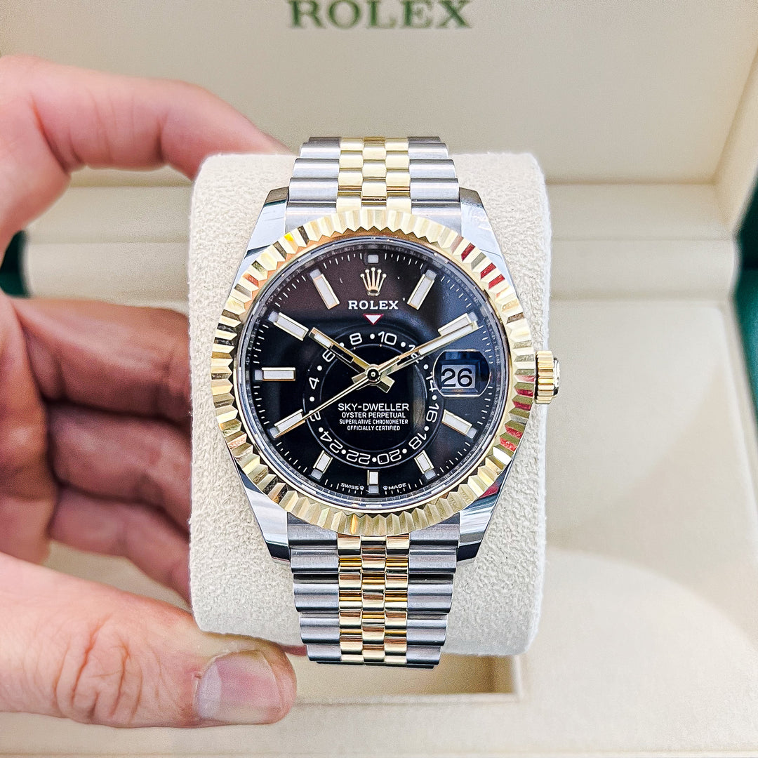 Rolex Sky-Dweller 42mm Steel/YG Black Dial Stick Markers 2024 Ref m336933-0004 (#623)