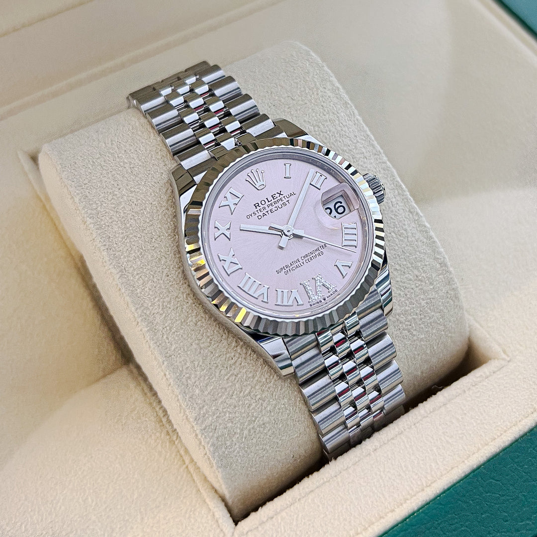 Rolex Datejust31 31mm Steel/WG Pink Dial Numeral Markers 2024 Ref m278274-0024 (#738)