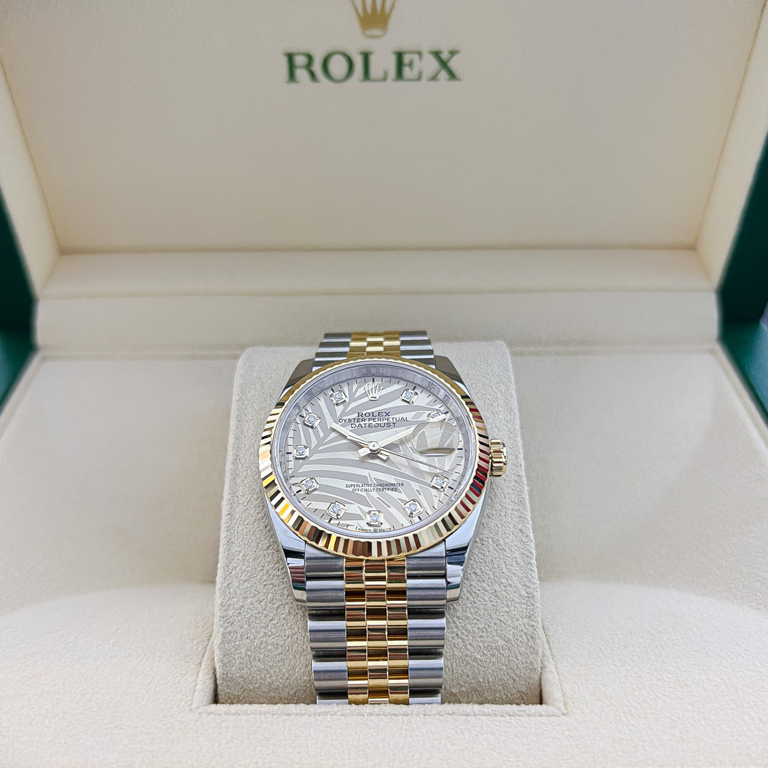 Rolex Datejust36 36mm Steel/YG Champagne Motif Dial Diamond Markers 2023 Ref m126233-0043 (#345)