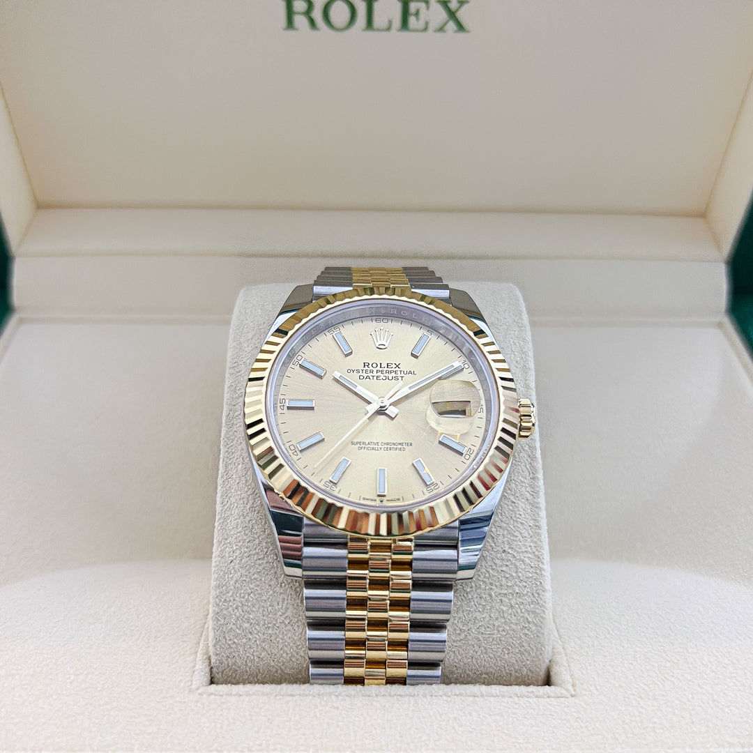 Rolex Datejust41 41mm Steel/YG Champagne Dial Stick Markers 2023 Ref m126333-0010 (#305)