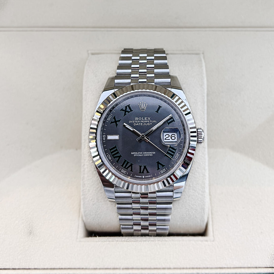 Rolex Datejust41 41mm 'Wimbledon' Steel/WG Slate Dial Numeral Markers 2024 Ref m126334-0022 (#770)