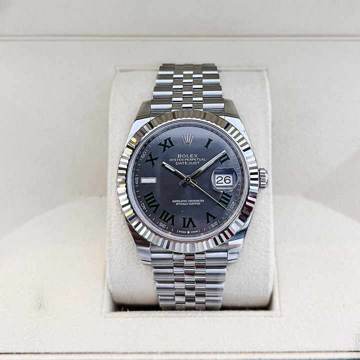 Rolex Datejust41 41mm 'Wimbledon' Steel/WG Slate Dial Numeral Markers 2024 Ref m126334-0022 (#770)