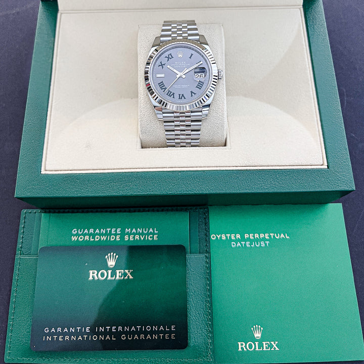 Rolex Datejust41 41mm 'Wimbledon' Steel/WG Slate Dial Numeral Markers 2024 Ref m126334-0022 (#770)