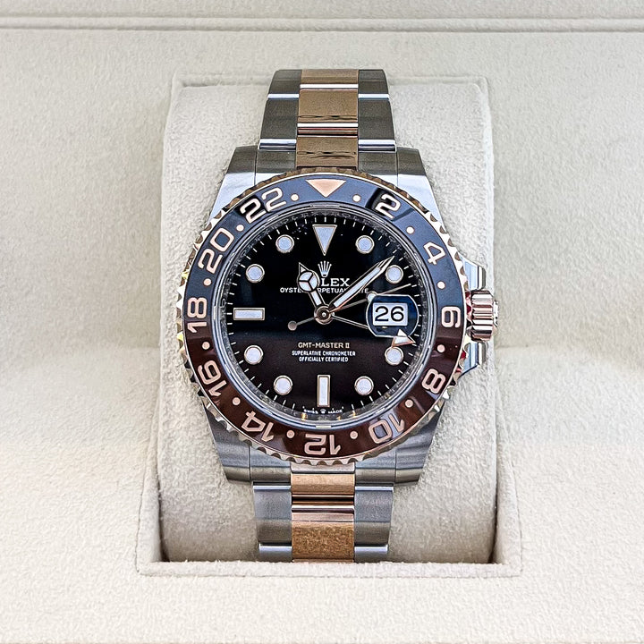 Rolex GMT-Master II 40mm 'Root Beer' Steel/RG Black Dial Button Markers 2024 Ref m126711chnr-0002 (#766)