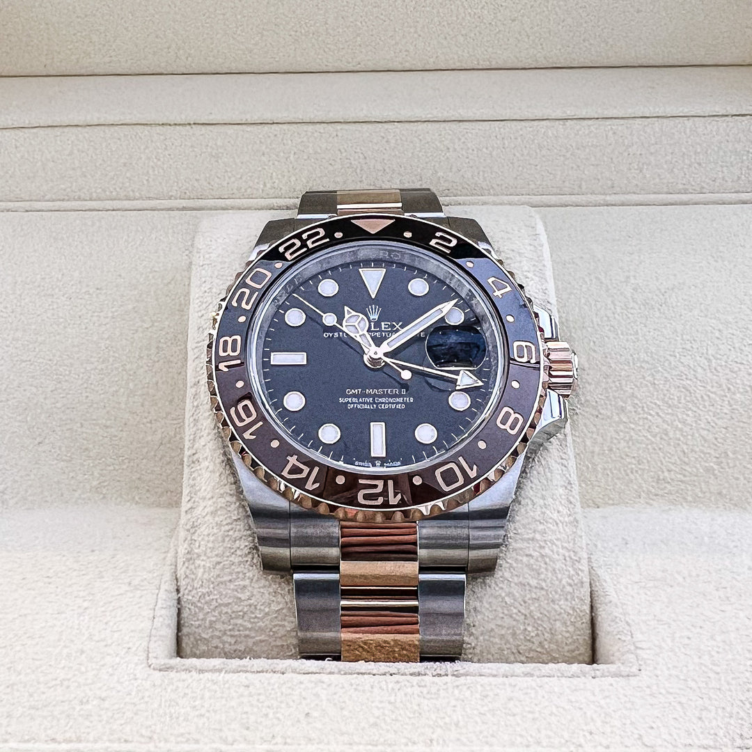 Rolex GMT-Master II 40mm 'Root Beer' Steel/RG Black Dial Button Markers 2024 Ref m126711chnr-0002 (#766)