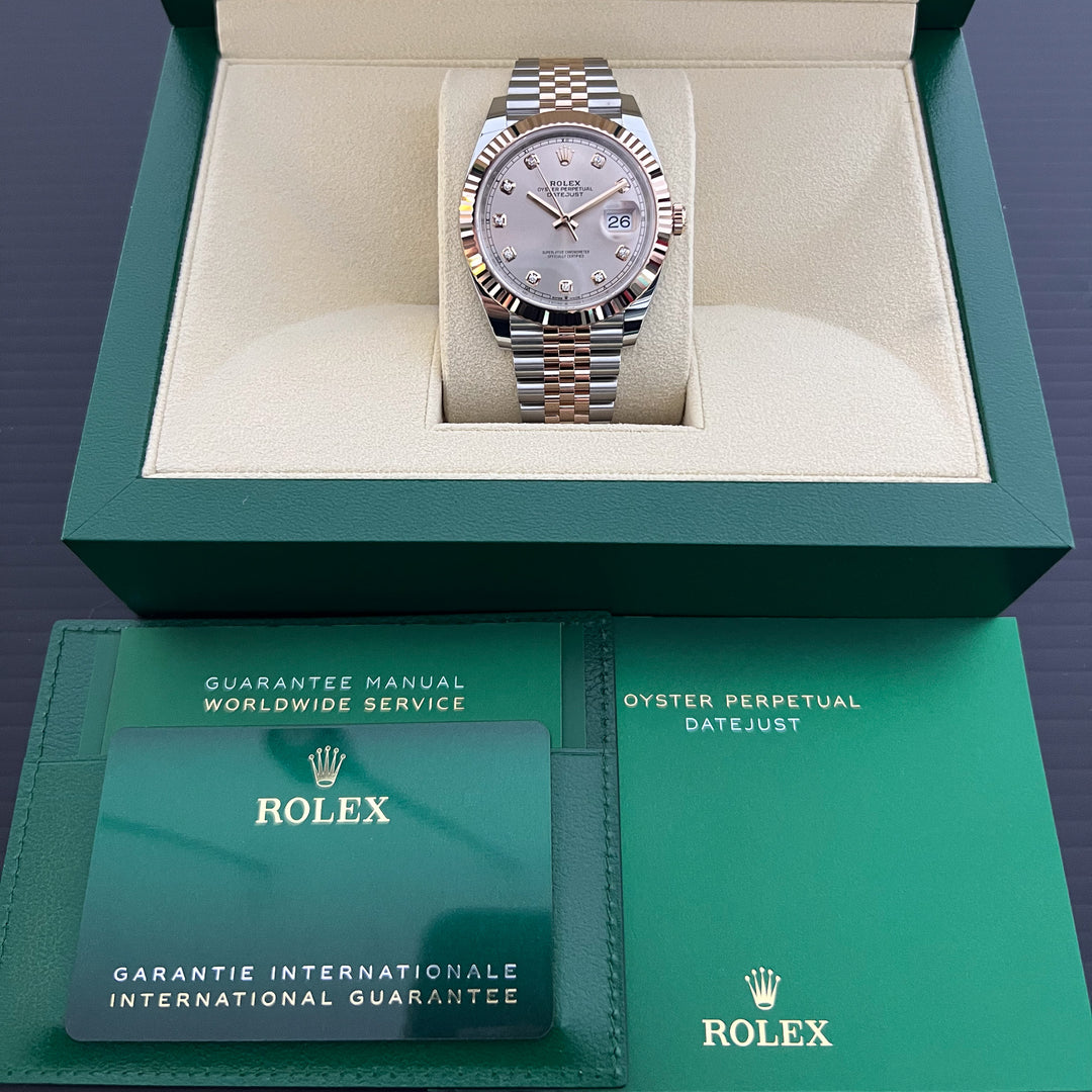 Rolex Datejust41 41mm Steel/RG Sundust Dial Diamond Markers 2024 Ref m126331-0008 (#809)