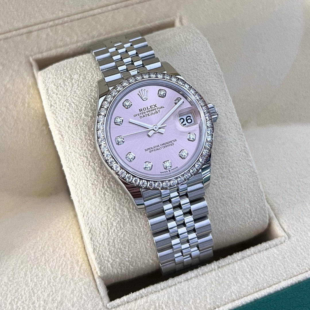 Rolex Datejust31 31mm Steel/WG Pink Dial Diamond Markers 2024 Ref m278384rbr-0036 (#819)