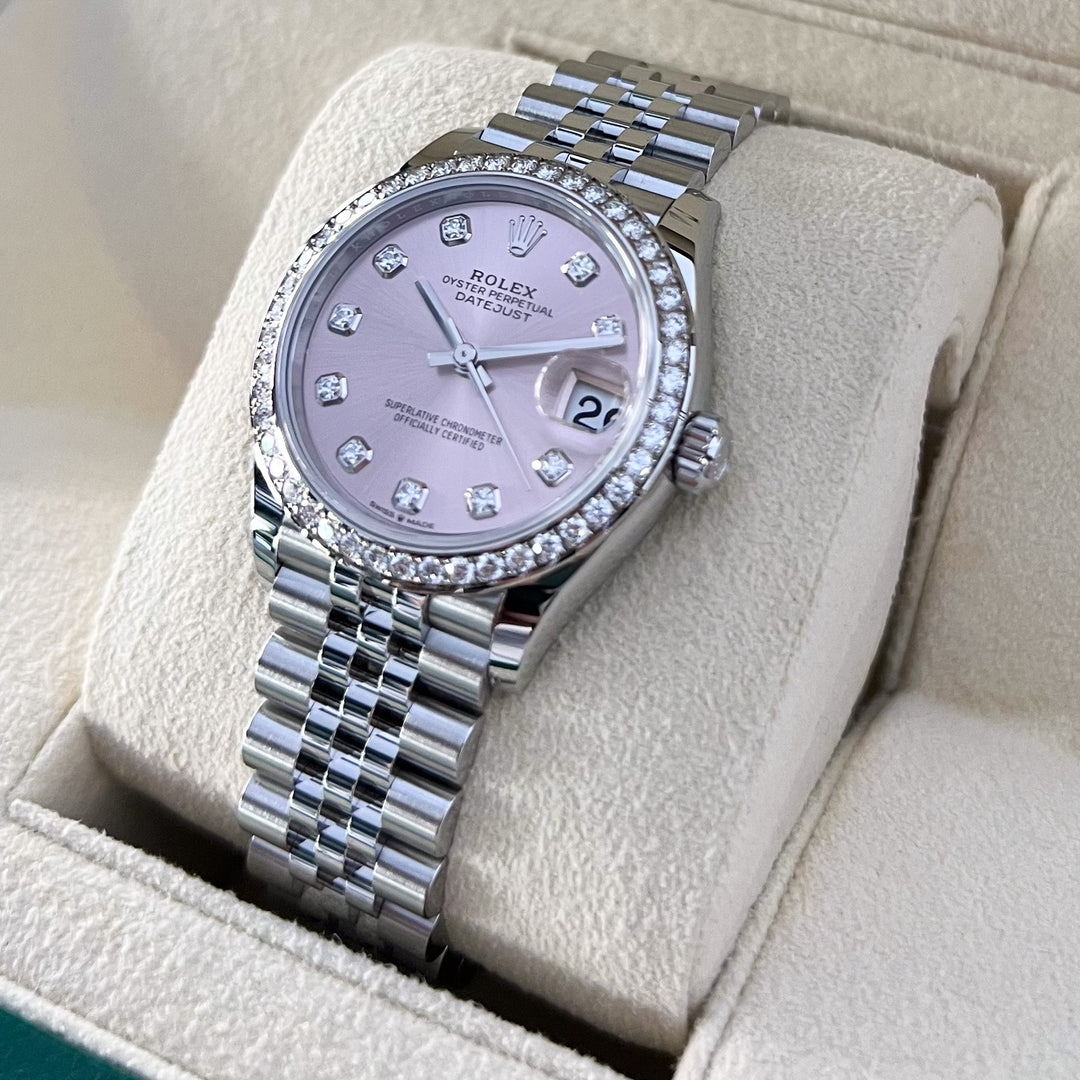 Rolex Datejust31 31mm Steel/WG Pink Dial Diamond Markers 2024 Ref m278384rbr-0036 (#819)