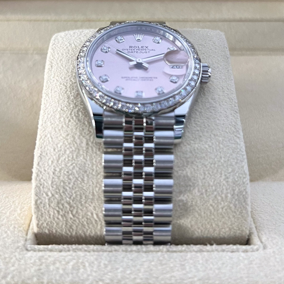 Rolex Datejust31 31mm Steel/WG Pink Dial Diamond Markers 2024 Ref m278384rbr-0036 (#819)