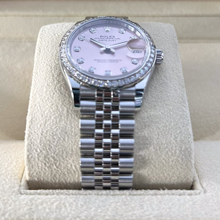 Rolex Datejust31 31mm Steel/WG Pink Dial Diamond Markers 2024 Ref m278384rbr-0036 (#819)