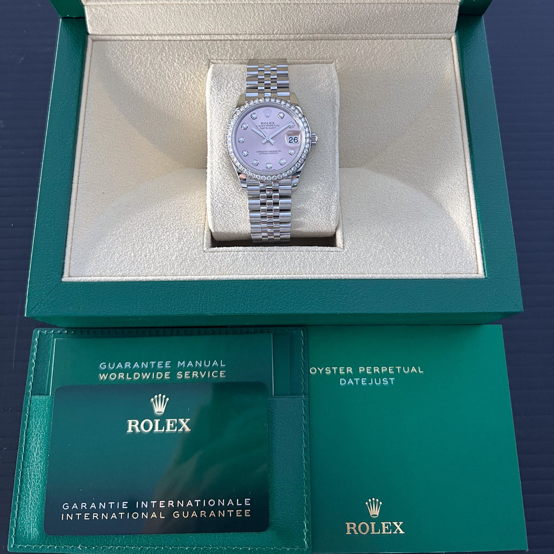 Rolex Datejust31 31mm Steel/WG Pink Dial Diamond Markers 2024 Ref m278384rbr-0036 (#819)