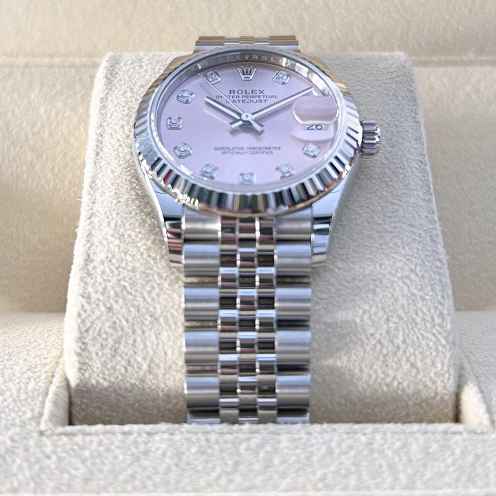 Rolex Datejust31 31mm Steel/WG Pink Dial Diamond Markers 2024 Ref m278274-0032 (#782)